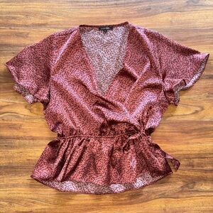 Papermoon Women's Rust Patterned Wrap Blouse